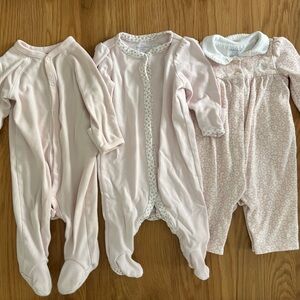 Set of 3 Ralph Lauren Soft Pink Baby One-Pieces